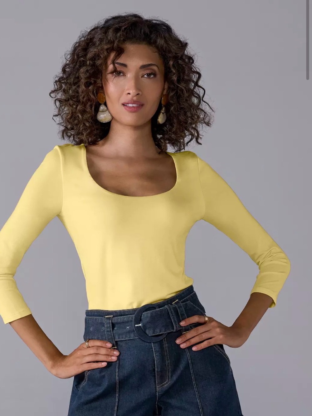 Boston Proper So Effortless Three Quarter Sleeve Scoop Neck Top XL Paid$50